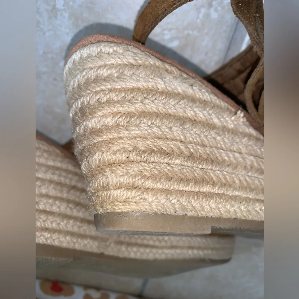 MINNETONKA suede fringe espadrille wedges women’s size 9 - Picture 11 of 17